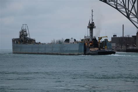 michigan exposures the prentiss brown with her barge the st marys
