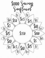 Savings Sunflower sketch template