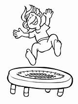 Trampoline Coloring Jumping Clipart Kid Jump Pages Printable Drawing Gymnastics Color Kids Supercoloring Clipground Click High Dot Template Categories Popular sketch template