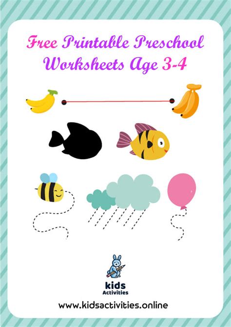 printable preschool worksheets age    kids activities