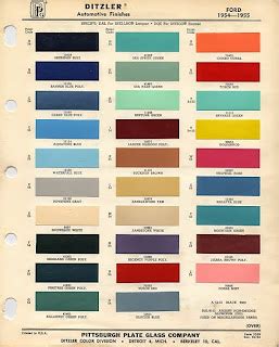 automotive paint ford paint color codes  original chart