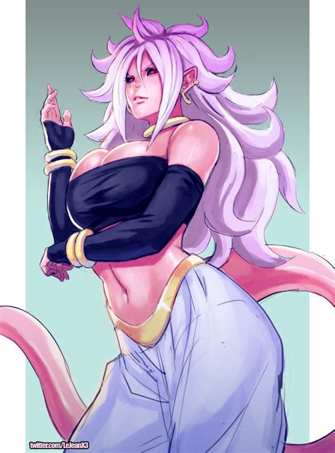 android 21 and majin android 21 dragon ball and dragon ball fighterz drawn by rejean dubois