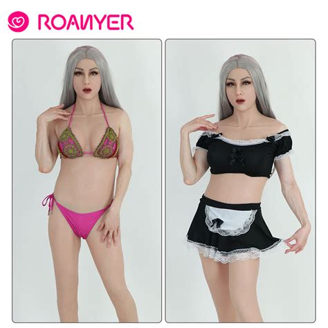 roanyer silicone breast forms full body suit with pants head for