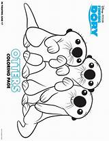 Dory Nemo Otter Procurando Otters Lontra Davemelillo sketch template