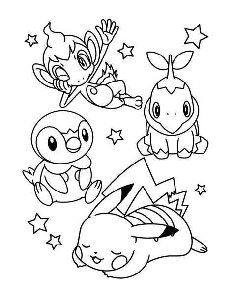 pokemon coloring pages pikachu  friends anime pictures star