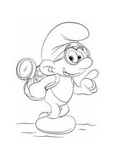 Coloring Smurf Brainy Smurfs Pages Drawing Printable sketch template