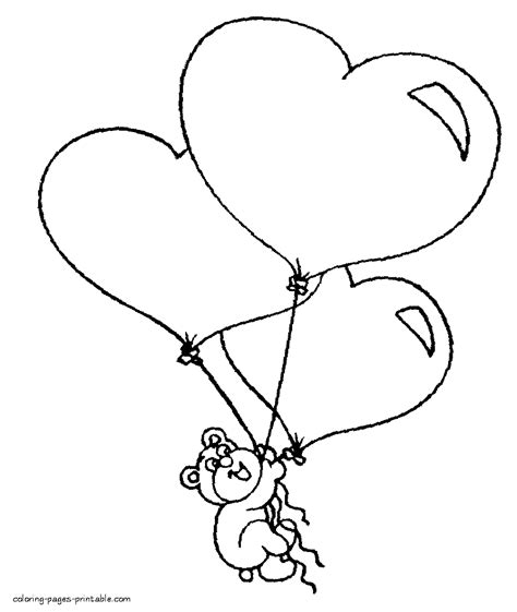 heart shaped balloons coloring pages coloring pages printablecom