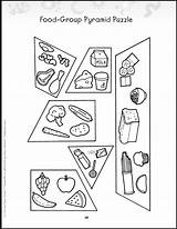 Food Pyramid Coloring Pages Library Clipart Puzzle Group Kids sketch template