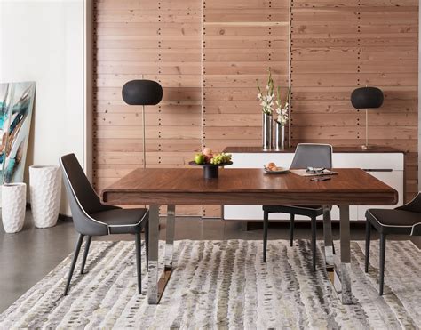 large modern wood finish dining table