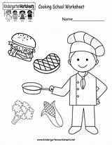 Worksheets Kindergarten Worksheet Coloring Cooking Kids School Drawing Math Activities Learning Printable Chef Kitchen Color Pages Activity Preschool Fun Toddler sketch template
