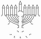 Hanukkah Menorah Connecting Hannukah sketch template