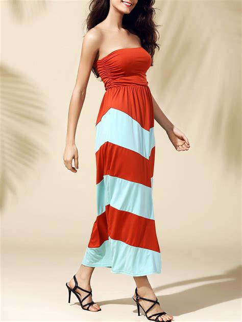 [48 off] bandeau stripe tube top strapless maxi summer