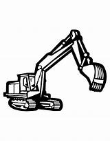 Construction Clipart Coloring Backhoe Pages Clip Equipment Truck Printable Drawing Signs Heavy Tow Excavator Vehicle Bulldozer Line Loader Kids Cliparts sketch template