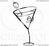 Martini Cartoon Clipart Character Vector Coloring Outlined Cory Thoman Clip Royalty sketch template