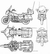 Honda Goldwing Bike Blueprint Gold Wing Drawing Motorcycle Plan Technical Drawings Parts Blueprints 3d Drawingdatabase Moto Modeling Yamaha Bikes Dirt sketch template