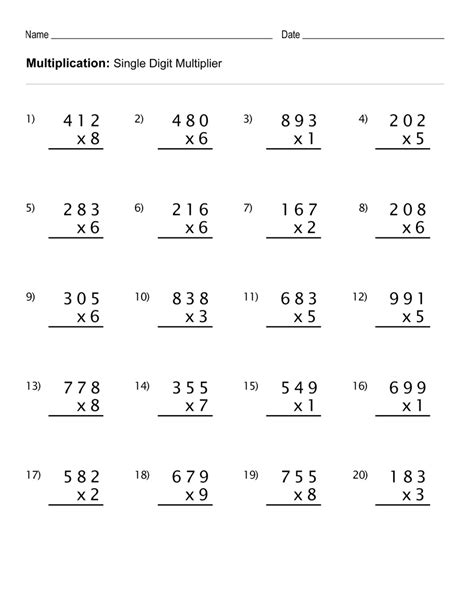 grade multiplication worksheets  coloring pages  kids