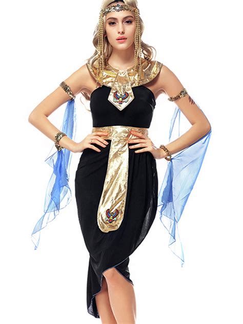 Black Sexy Cosplay Egyptian Queen Costume Wonder Beauty Lingerie Dress