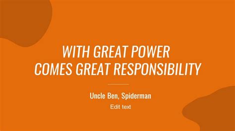 great power  great responsibility quote design   powerpoint templates