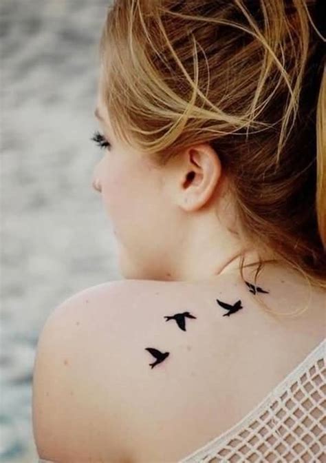 Flying Birds Tattoo On Back