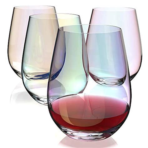 Amesser Stemless Wine Glasses 18 Ounce Set Of 4 Lead