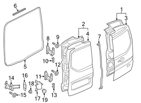 ford transit connect door outer panel wglass wwiper partqualifier rear left