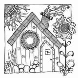 Cottage sketch template