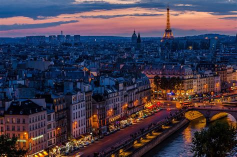 architecture cities france light towers monuments night panorama