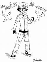Ash Pokemon Coloring Ketchum Pages Xy Drawing Trainer Outfit Color Printable Getdrawings Deviantart Anime Fan Manga Tv Coloringhome Popular Print sketch template