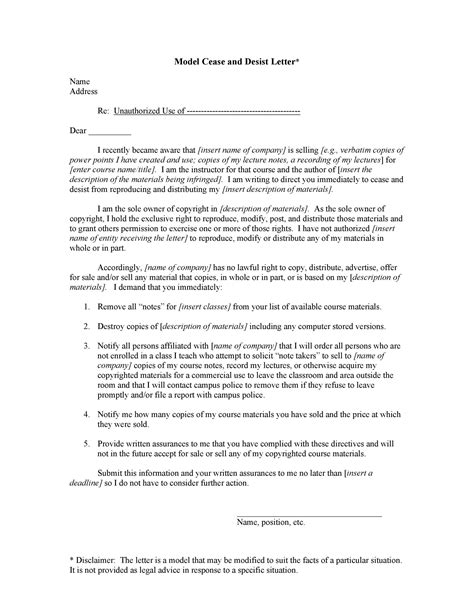 cease  desist letter defamation    letter template