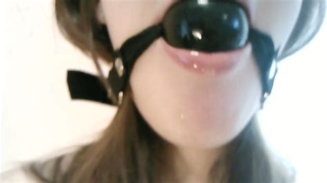 ball gagged drooling and spitting on my black leather pants sexylemon spitting