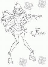 Flora Winx Coloring Pages sketch template
