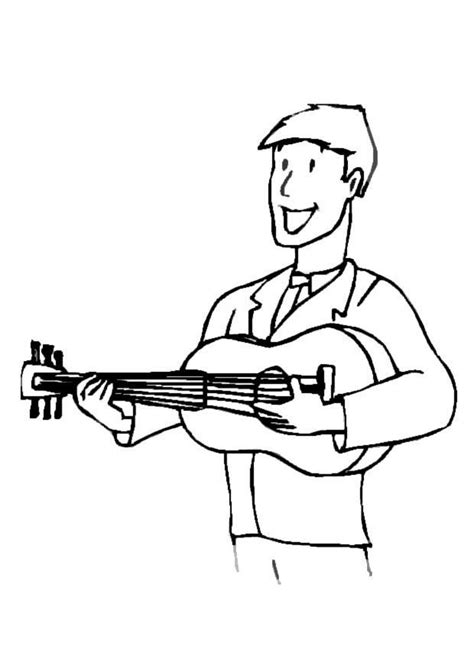 coloring page guitarist  printable coloring pages img