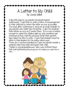 letter   child parent conference resource tpt