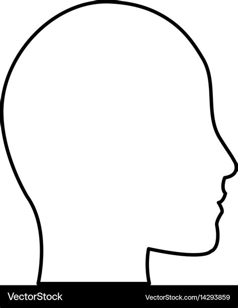 human head profile silhouette icon image vector image