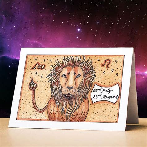 leo birthday card leo star sign zodiac astrology birthday card etsy