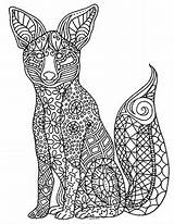 Fox Coloring Zentangle Preview sketch template