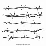 Spinato Filo Wire Barbed Prikkeldraad Raccolta Realistico Vettori Gratuito Verzameling Realistische sketch template