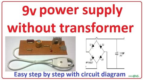 power supply  transformer easy step  step  circuit diagram youtube