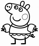 Peppa Pig Swimming Coloring Pages Printable Kids Go Categories Cartoon sketch template