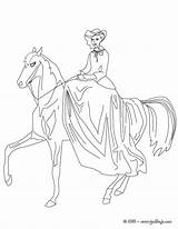 Caballo Cavalo Prinzessin Ausmalen Andando Hellokids Princesas Reitet sketch template