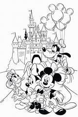 Coloring Disney Pages Disneyland Mickey Mouse Printable Adults Cartoon Castle Walt Friends Rides Kingdom Magic Kids Birthday Sheets Minnie Cartoons sketch template