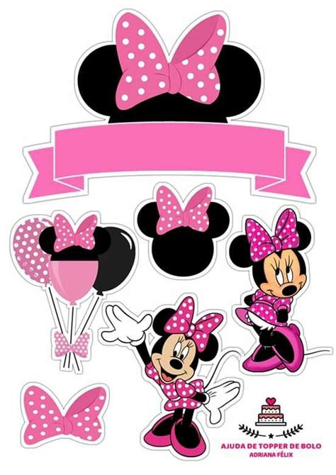 printable minnie mouse cake topper template printable templates