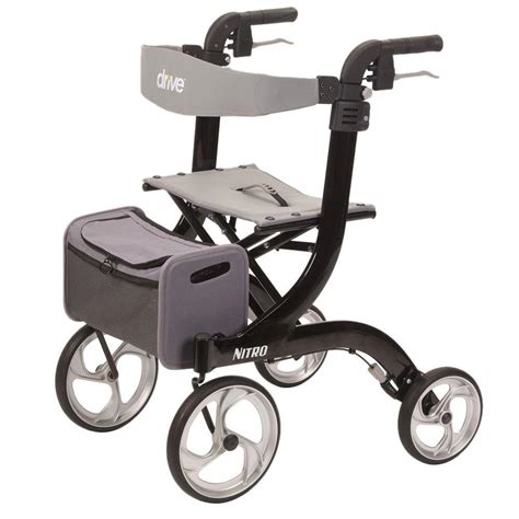 drive nitro euro style black  wheel rollator walker rtlbk  home depot