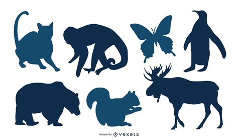 descarga vector de  siluetas de animales