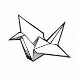 Crane Origami Paper Drawing Getdrawings sketch template