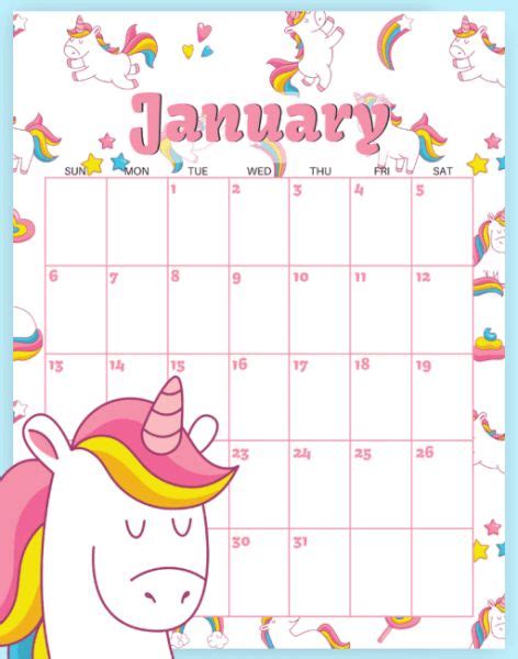printable calendar pages  kids printable calendar pages