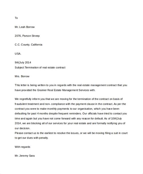 sample contract termination letter documents  ms word