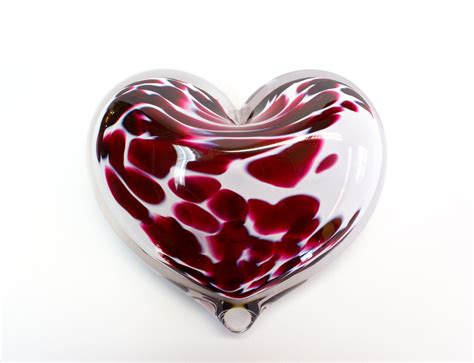 Forget Me Not Heart Paperweight By April Wagner Art Glass Paperweight