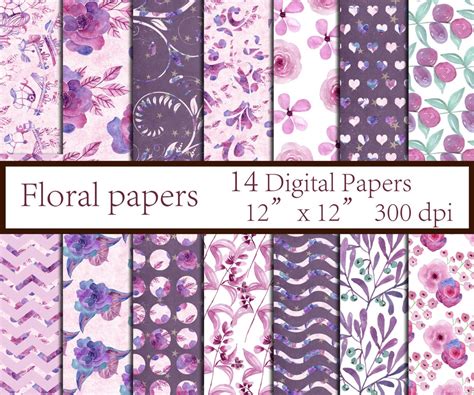 floral digital paper floral paper floral etsy