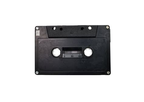 black retro audio tape  label  white photo background  picture